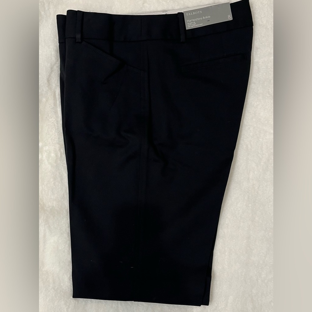 Talbots Hampshire Ankle Pants -Black - size 8 -NWT